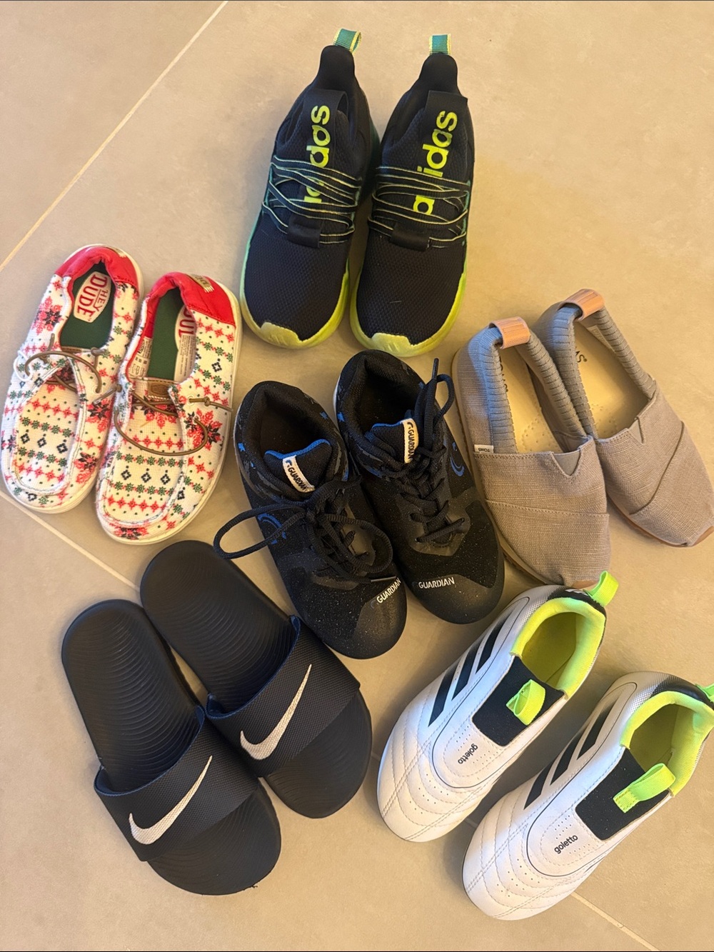 LOT OF Boys Shoes! Adidas, hey dudes, Nike
